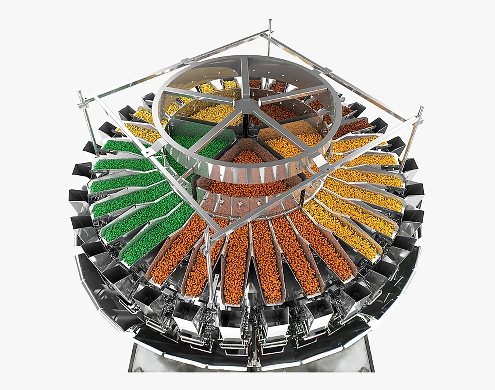 Highdream multikopsweger met gekleurde producten in de weegbakken
