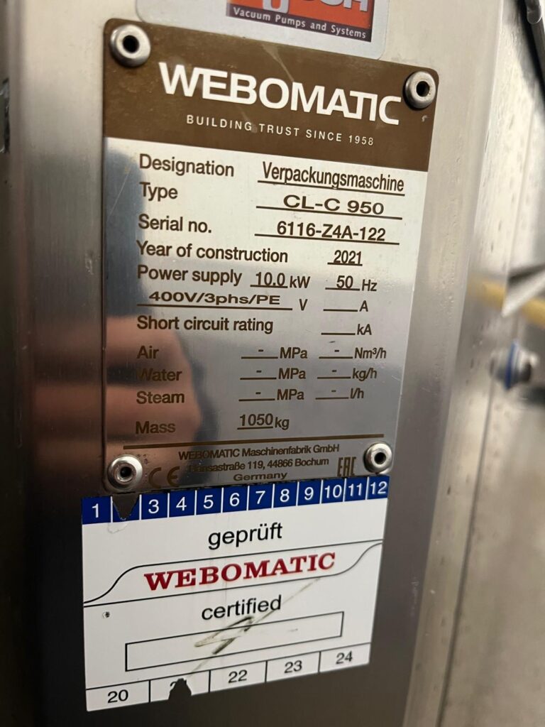 Webomatic CL-C 950 kamerbandvacuümmachine – foto 7